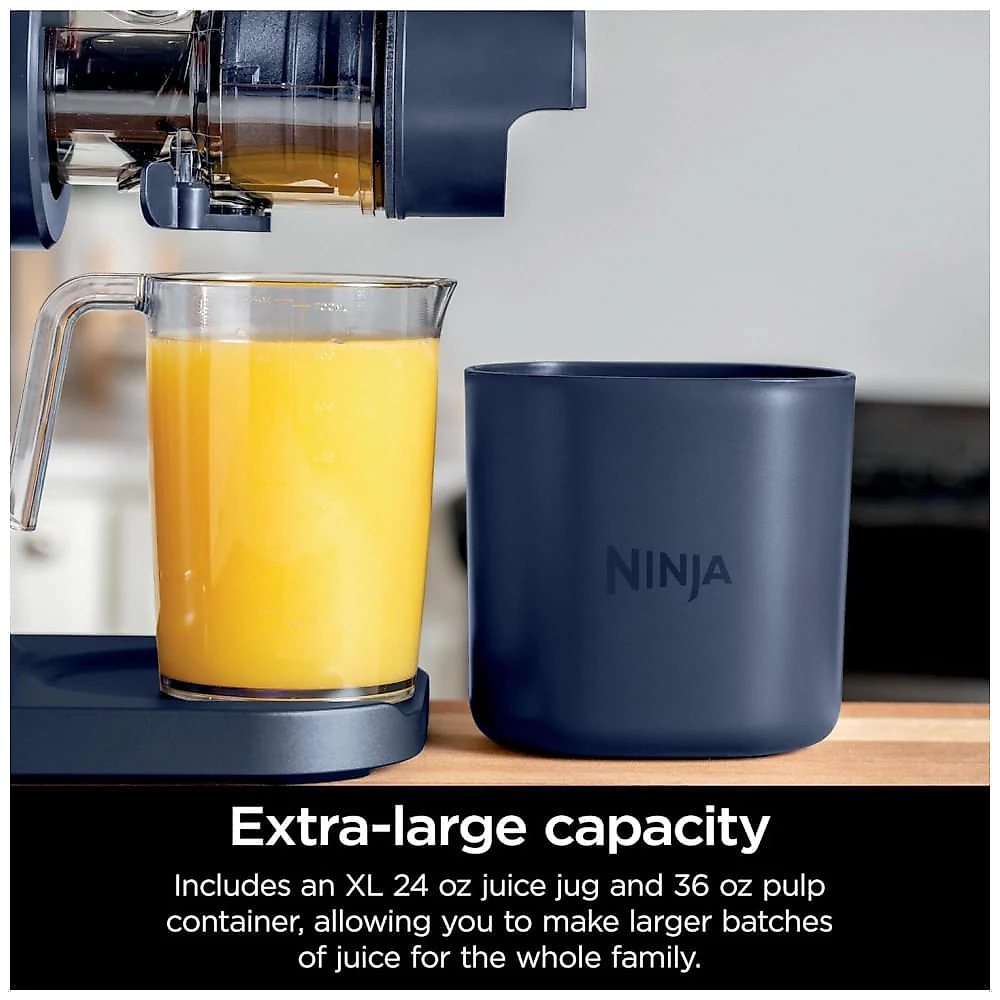Extrator de Suco Ninja NeverClog Cold Press, Potente e Eficiente, Controle Total de Polpa, Elétrico, 2 Funções de Polpa,
