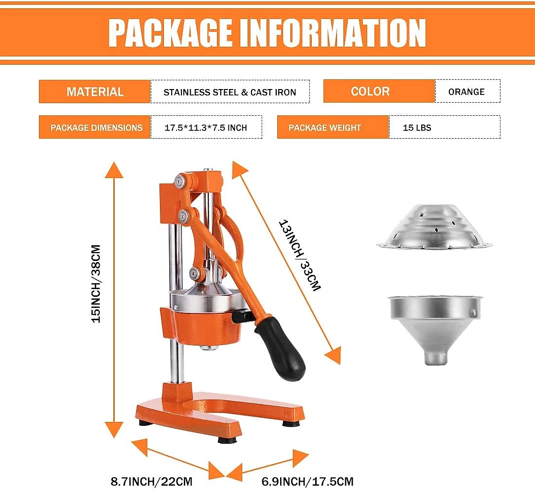 Gowintech Espremedor Manual Profissional Aço Inoxidável L aranja