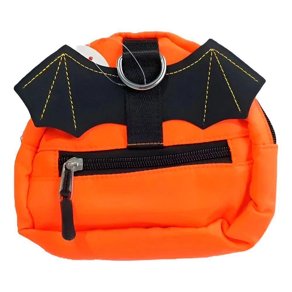 Mochila Coleira Peitoral Para Pet Personagem Morcego Laranja