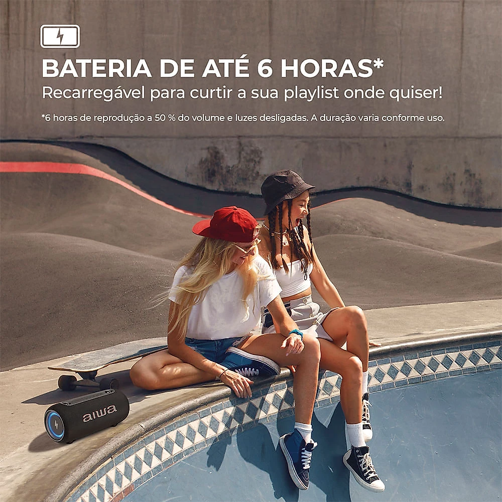 Caixa de Som Speaker AIWA SP-04-LB 40W Bluetooth IPX5 BIVOLT