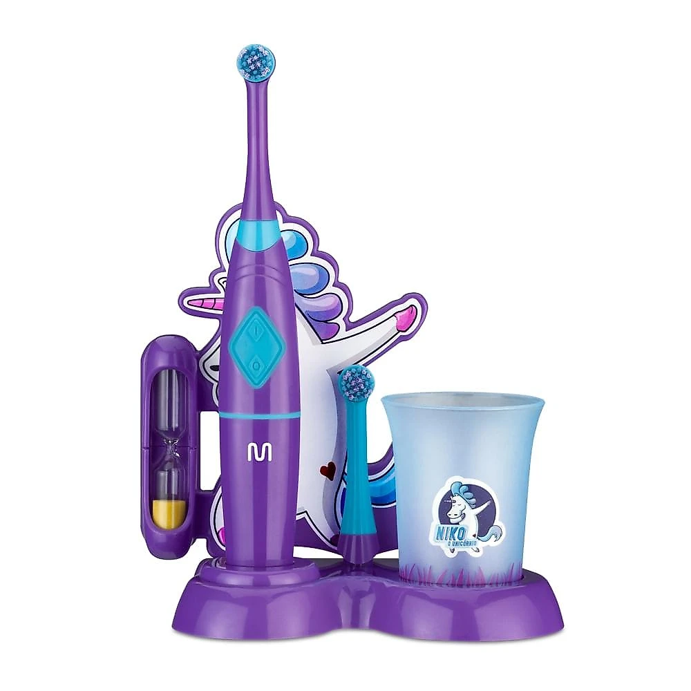 Escova infantil elétrica rotacional multi saúde funny brush niko - hc054 roxo