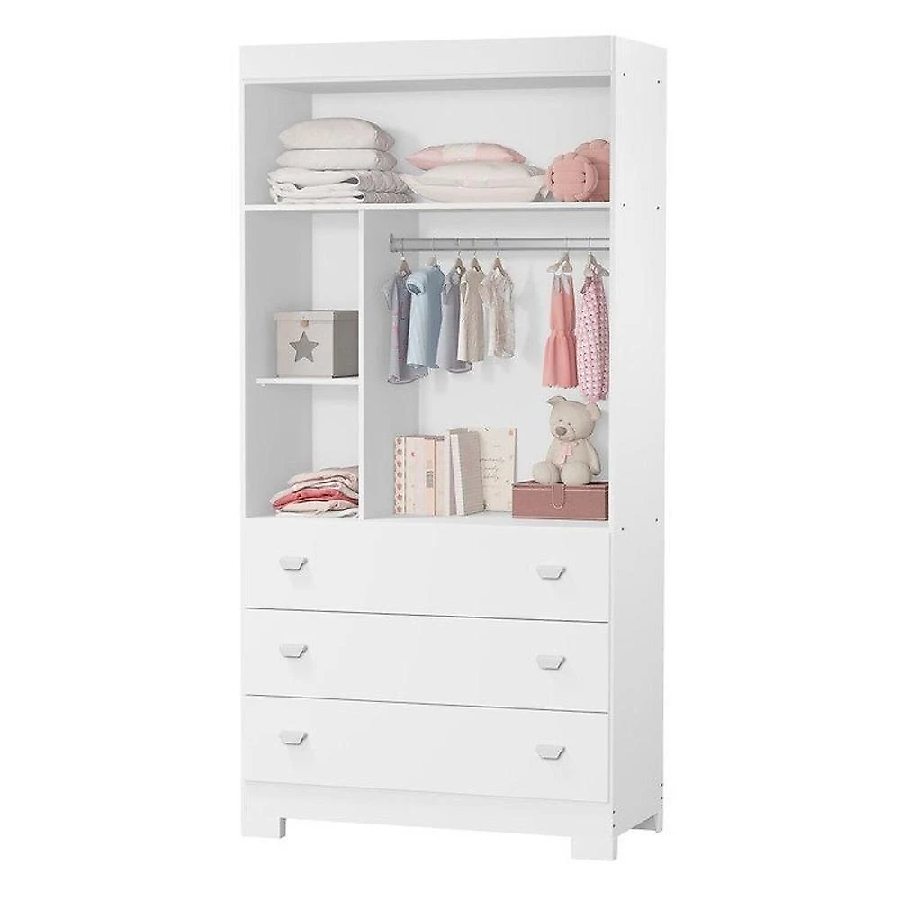Quarto Completo com Berço 3 em 1 Katatau Branco Brilho