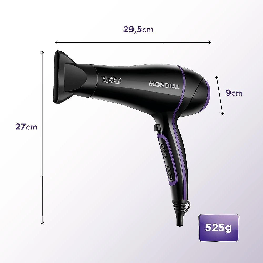 Secador De Cabelos Black Purple Mondial Scn-01 Secador Cabelo Scn-01 220v/60hz .