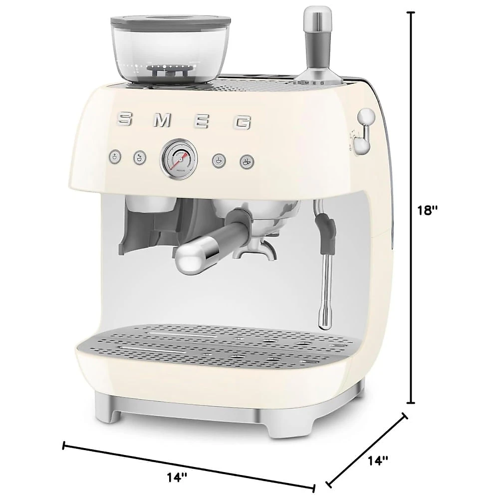Cafeteira Smeg Retro 15Bar com Sistema de Aquecimento Duplo Thermoblock e Porta-filtro Profissional