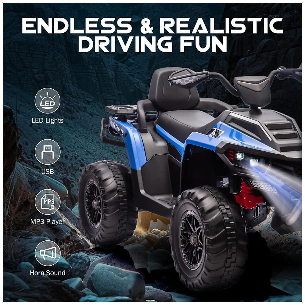 ATV Elétrico JoyRydz 24V Para Crianças 3+ – 2 Lugares, 9,6 Km/h, Luzes LED E Marcha Ré