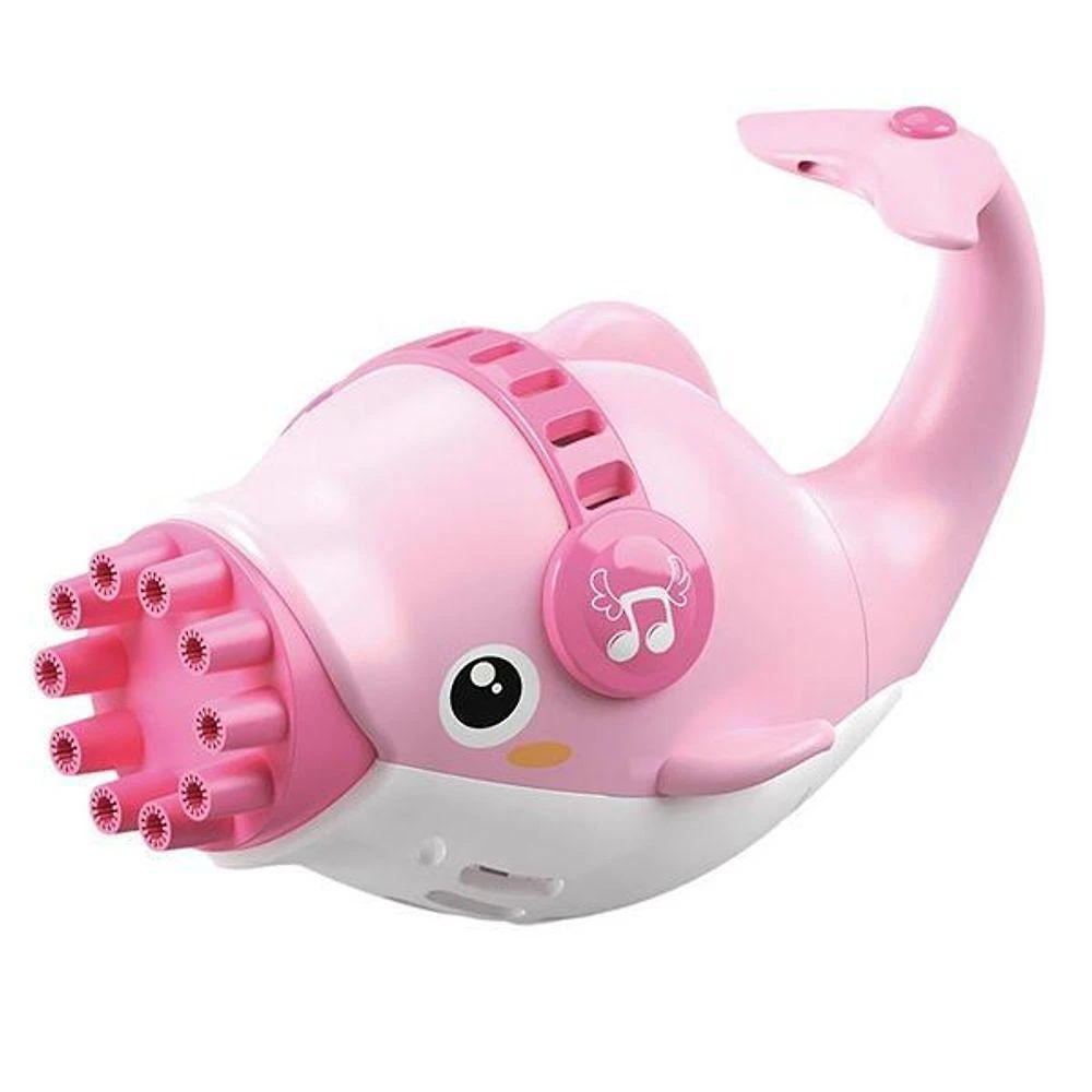 Brinquedo Lança Bolhas Golfinho Bolhudo Sabão Criança Infantil com 10 Saídas Rosa Smart Bracelet