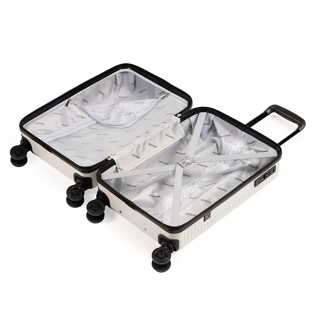 Mala de Viagem Pequena 10kg ABS 4 Rodas My Way Off White Branco - P