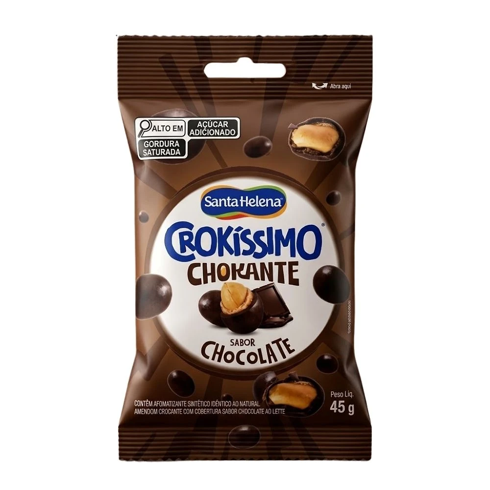 Amendoim Doce Santa Helena Crokíssimo Crokante Chocolate 45g
