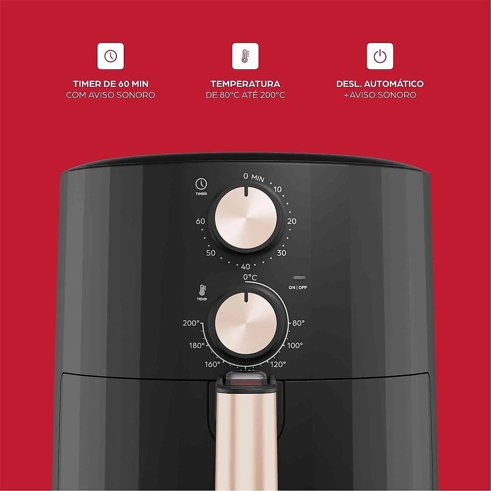 Fritadeira elétrica air fryer wap grand family 5l 1500w cinza 110v