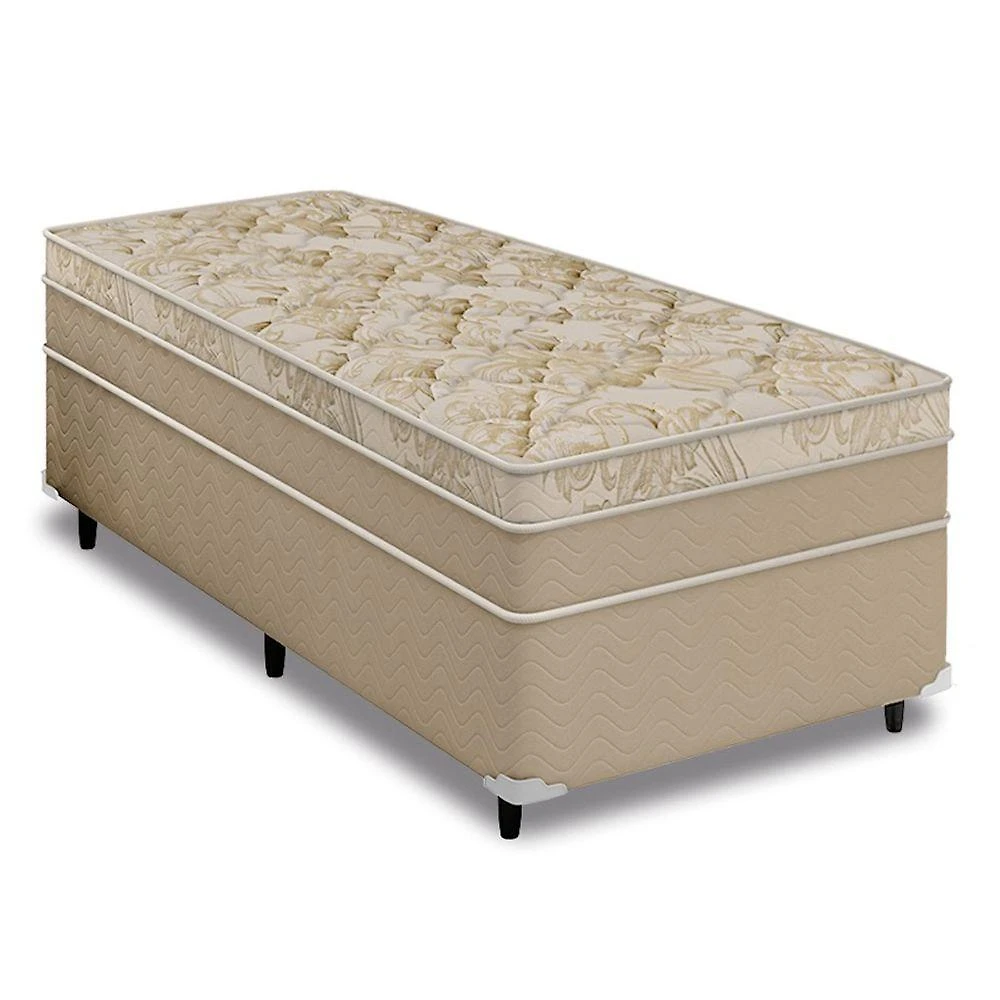 Cama Box Solteiro + Colchão Molas Ensacadas Don Cielo Viscogel Europillow 88x188x72cm