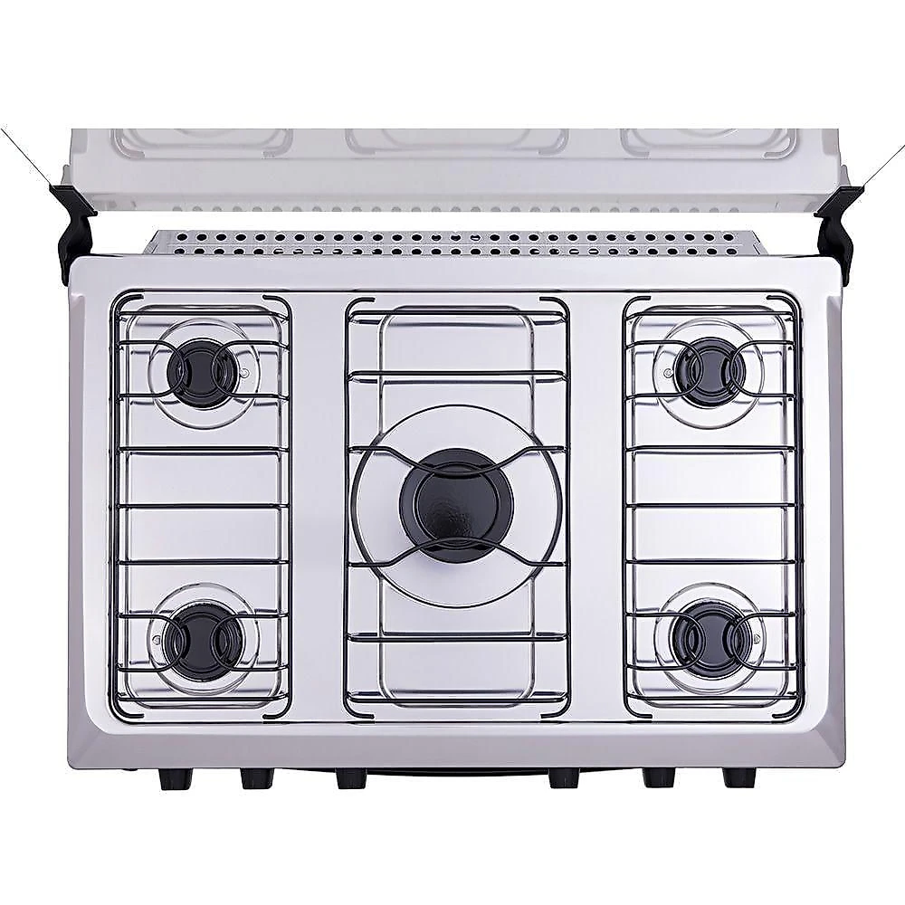 Fogão 5 Bocas Atlas Mônaco Plus Com Mesa Inox E Acendimento Automático Preto Bivolt