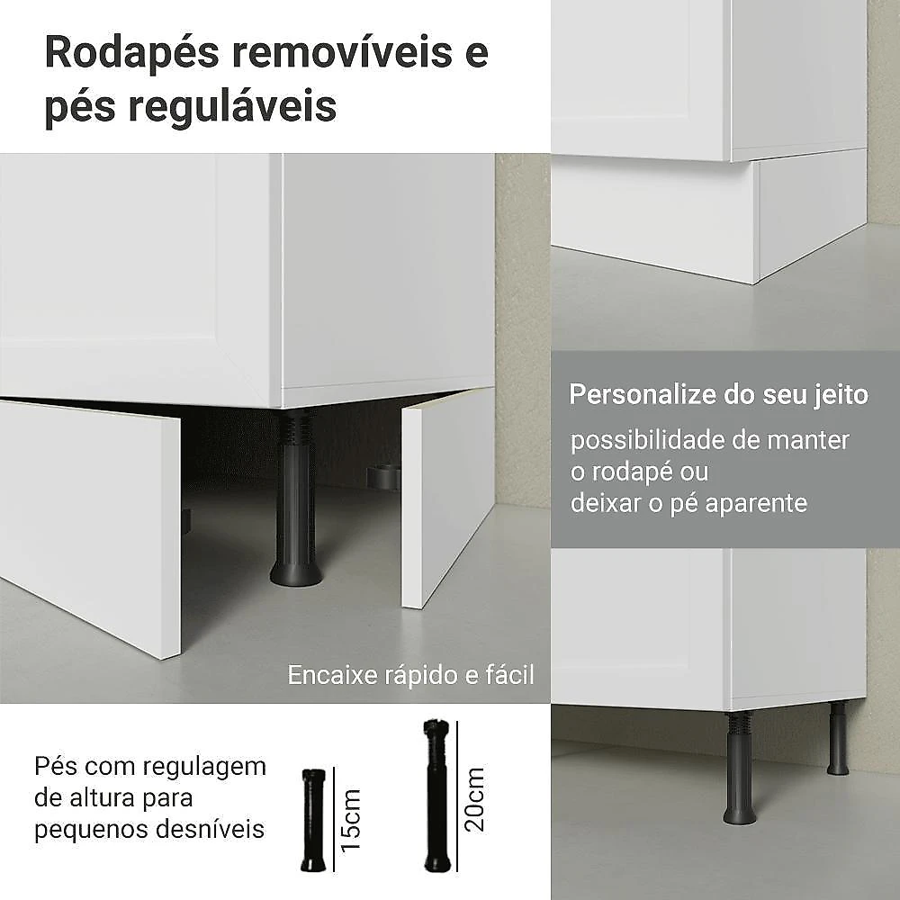 Armário de cozinha completa 270 cm branco vik madesa 04