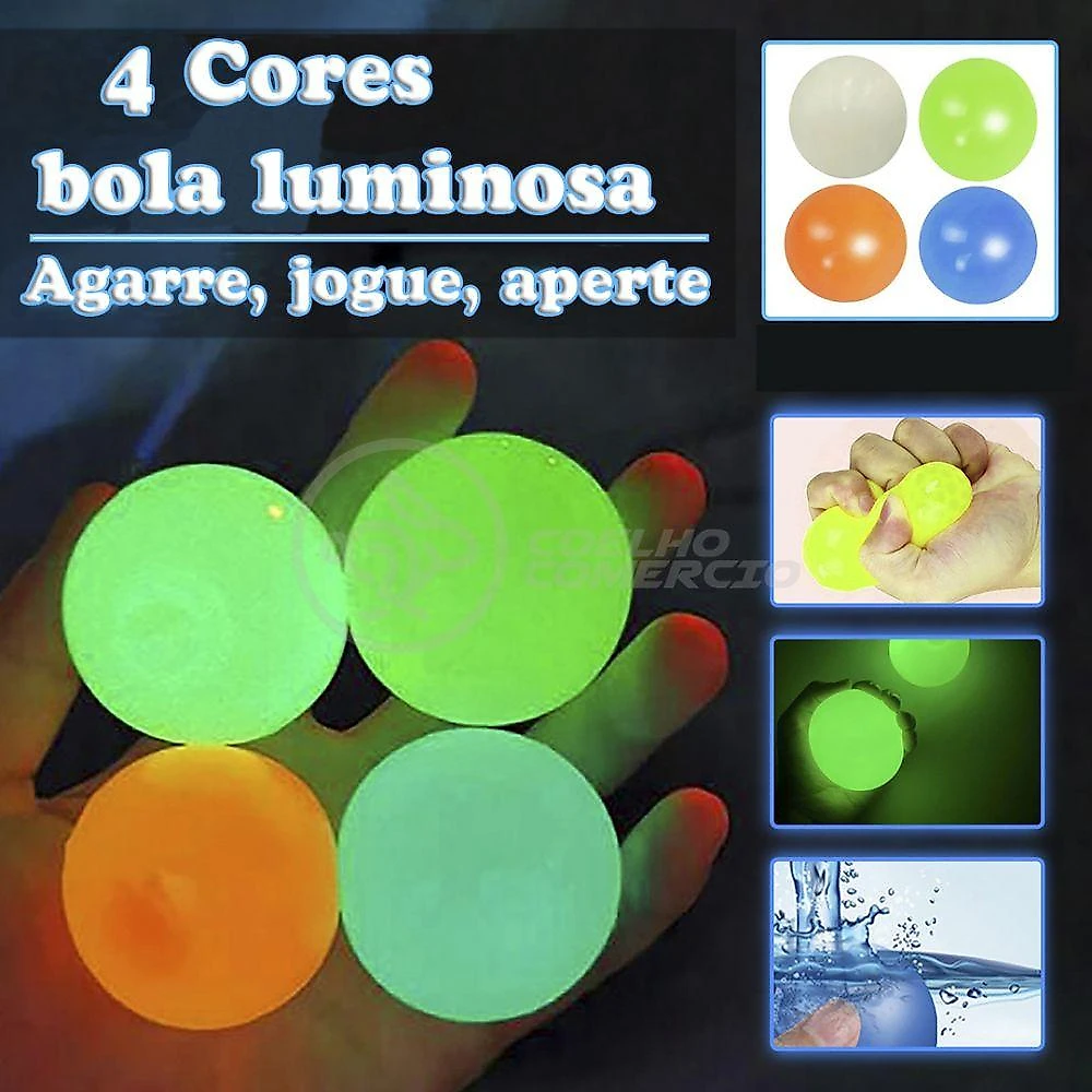 Fidget Toy Bolinha Globble Anti Stress Fluorecente