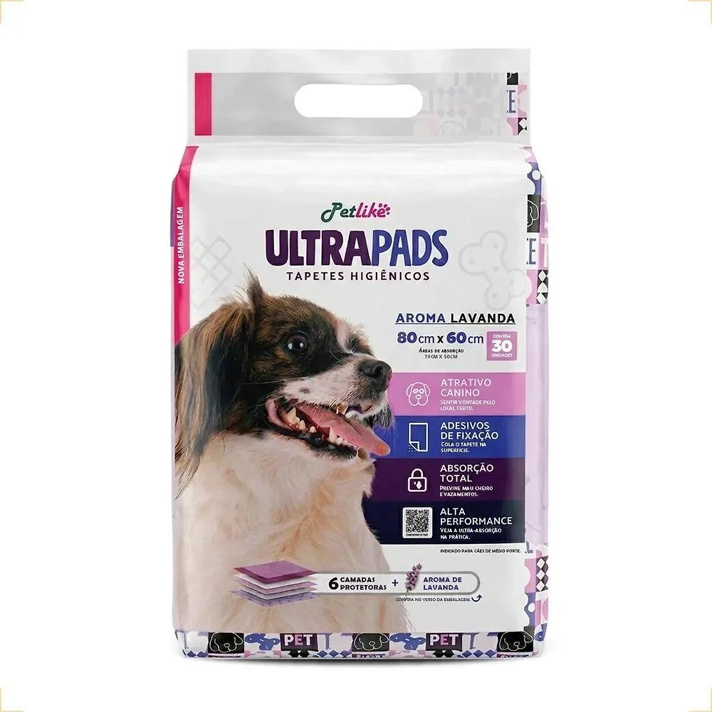 Tapete Higiênico para Cães Tienda Online Ultrapads Lavanda 80x60cm 30 Unidades