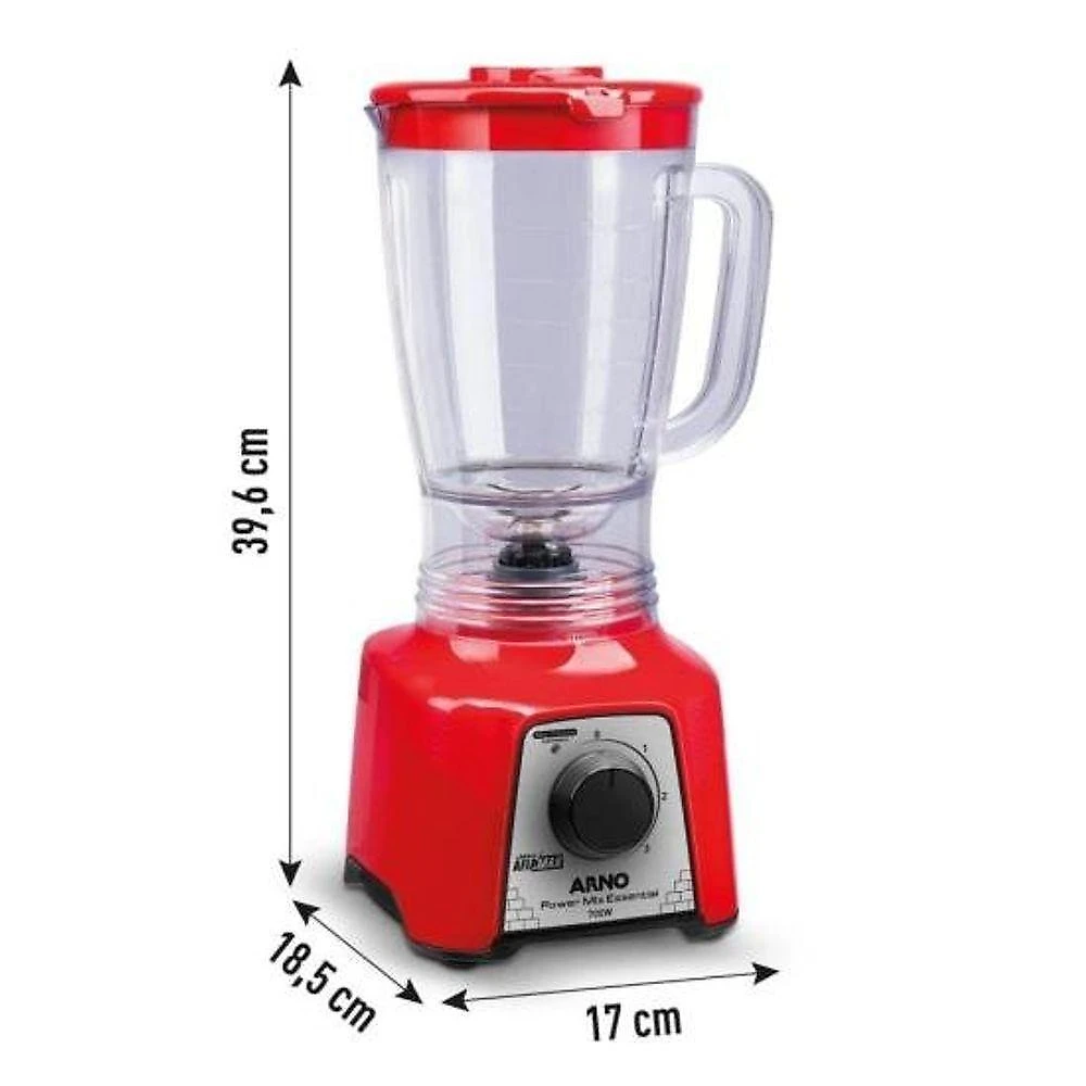 Liquidificador Arno Power Mix Essential Vermelho 110V