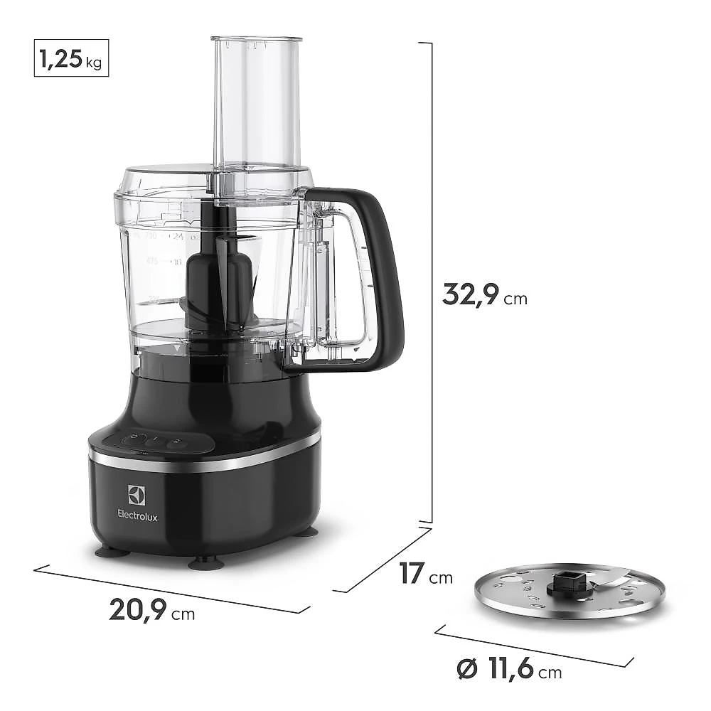 Processador de alimentos electrolux efficient efp500 3 em 1 300w 710ml preto 220