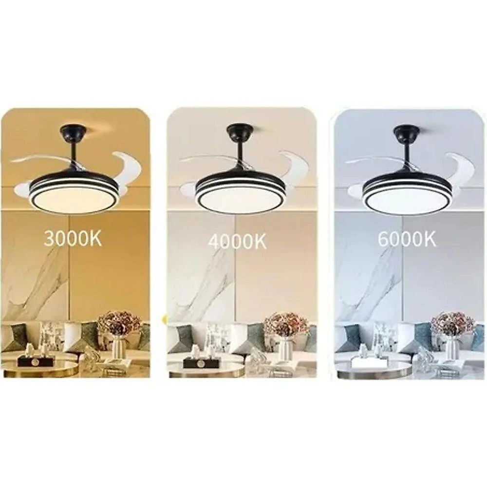 Ventilador de Teto com Luz LED AB Mídia 50W 120CM 4 Pás 6 Velocidades Branco FL03 Bivolt