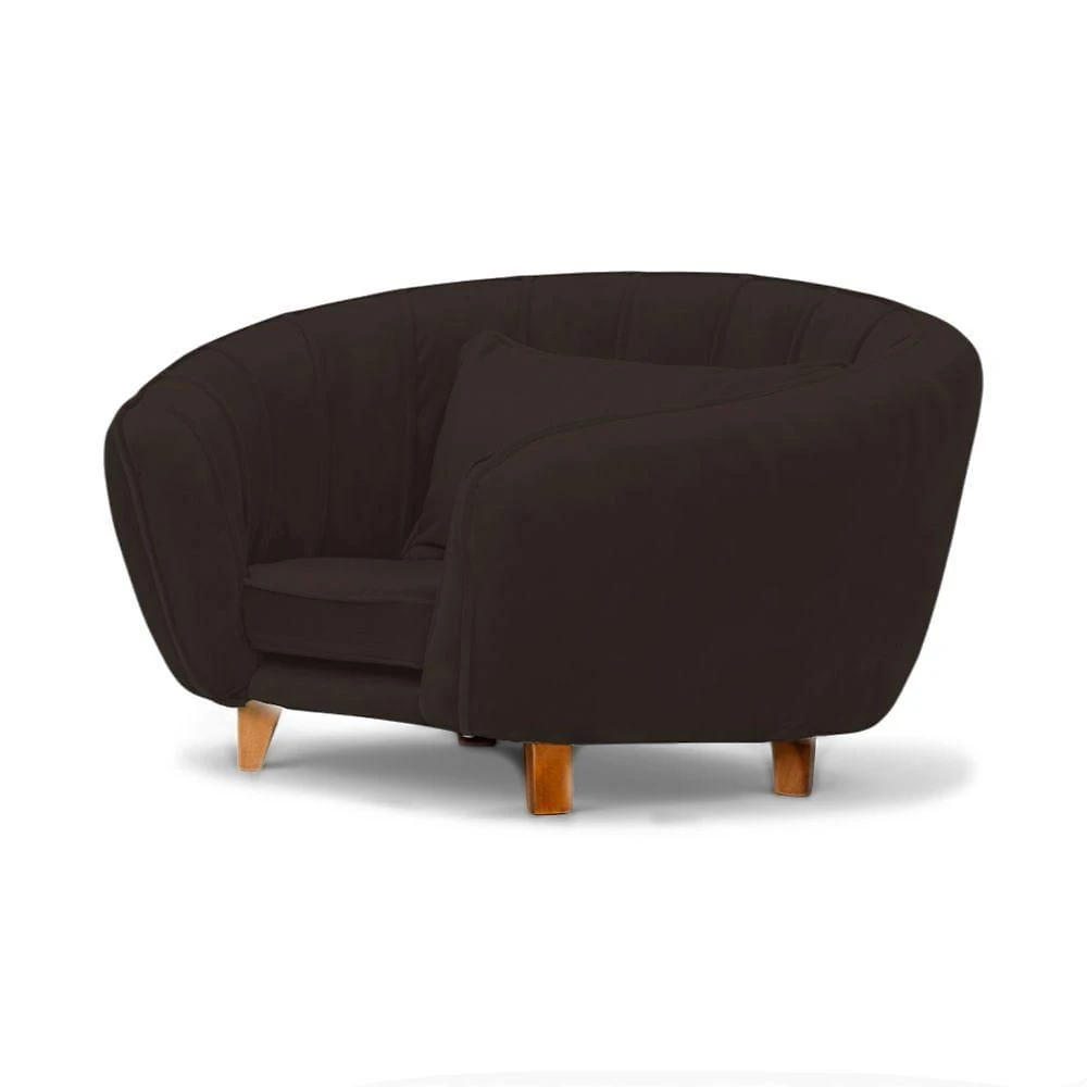 Caminha Mini Poltrona para Pets Loja Sheep Bela para Cães e Gatos Veludo Marrom 43x65x62cm