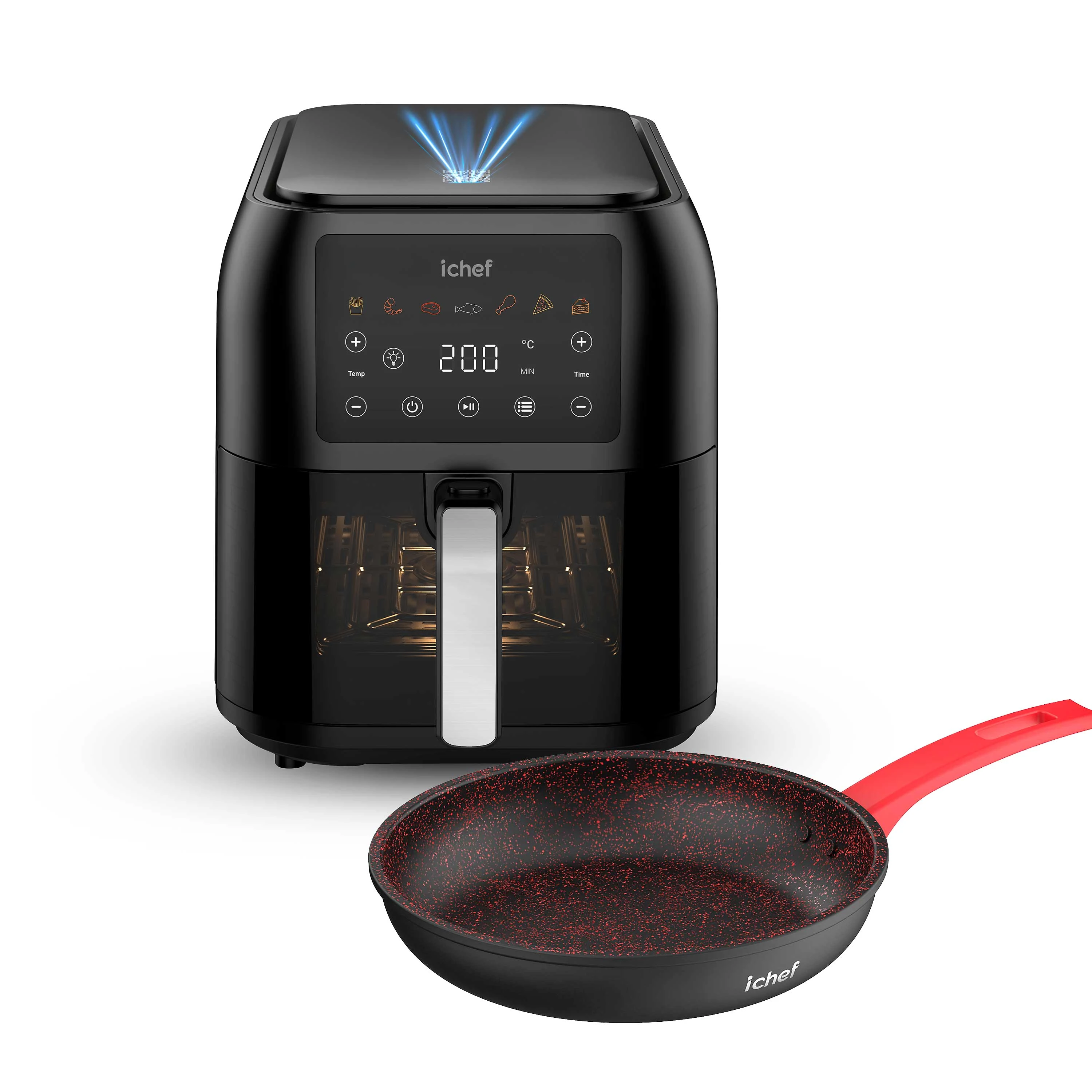 Fritadeira Elétrica Airfryer Max Space 8L e Panela First Sauté Grand 24cm