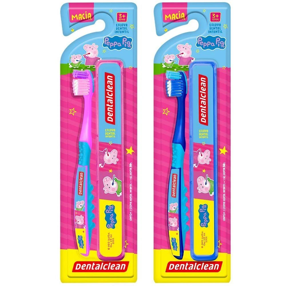 Kit Escova + Estojo Peppa Pig - Macia - 3 Anos+ Dentalclean