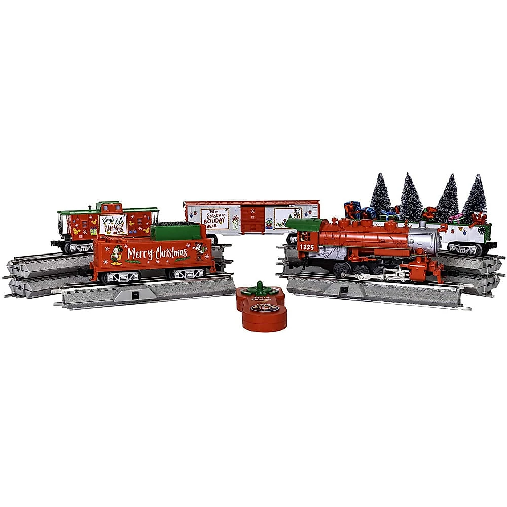 Lionel Disney Christmas 1923140 Conjunto de Trem Trenzinho Elétrico 24 Trilhos Vermelho