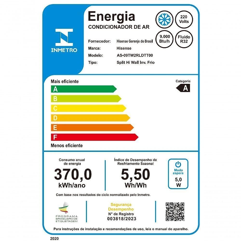 Ar Condicionado Split Hi Wall Hisense Connect Inverter 9.000 Btus Frio 220V R-32