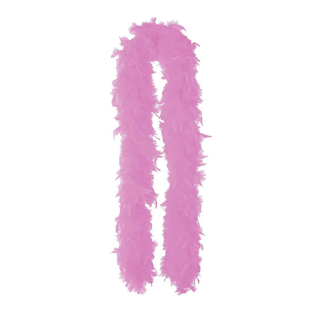 Estola de Penas para Fantasias Sintéticas 160cm Rosa Claro Extra Festas