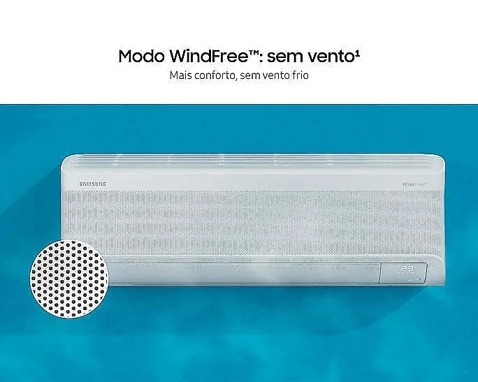 Ar-condicionado Split Inverter Samsung WindFree 12000 BTus Frio AR12DYFAAWK 220V