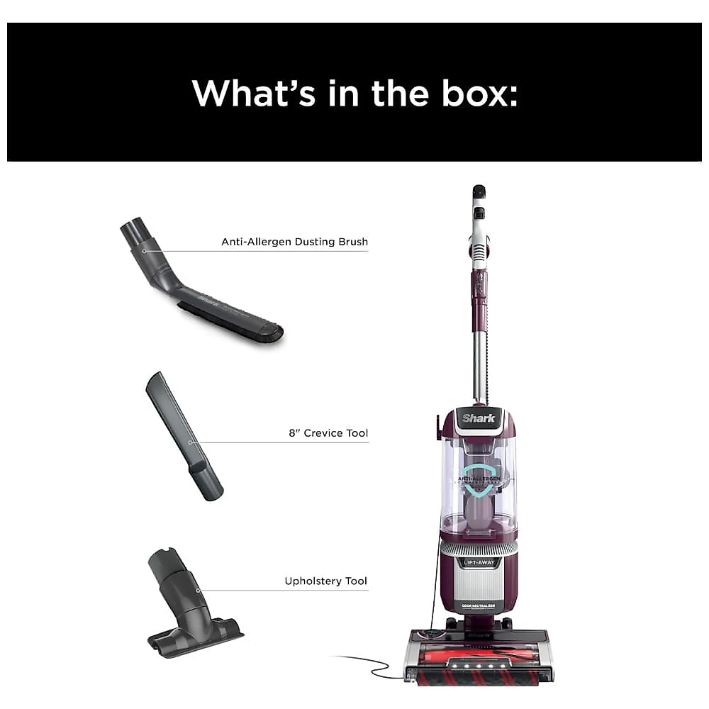 Aspirador Vertical Shark LA702 Rotator Pet LiftAway ADV com Tecnologia DuoClean PowerFins HairPro e Neutralizador de Odores, Roxo Vinho com Sistema