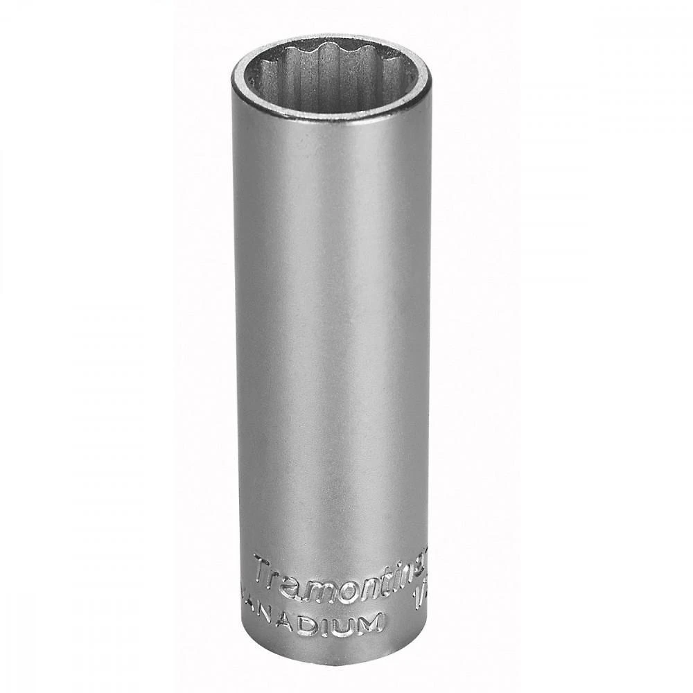Soquete Estriado Longo Em Aço Cromo Vanadio 16 Mm - Encaixe 1-2 Tramontina Pro