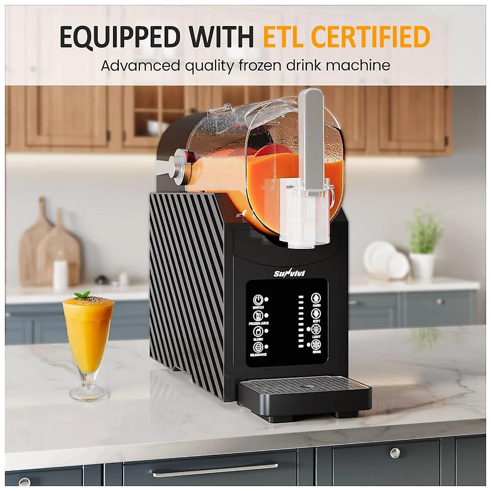 Máquina de Raspadinha Sunvivi para Casa 2,57 litros com Função de Autolimpeza, Criador Profissional de Bebidas Geladas com Suco Congelado