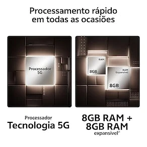 Smartphone JOVI V50 Lite 5G Ouro Titânio 256GB, 8GB RAM, Dimensity 6300, Tela AMOLED 6.77" 120Hz, Câmera Traseira 50MP, Android 15 e IP65 Ouro