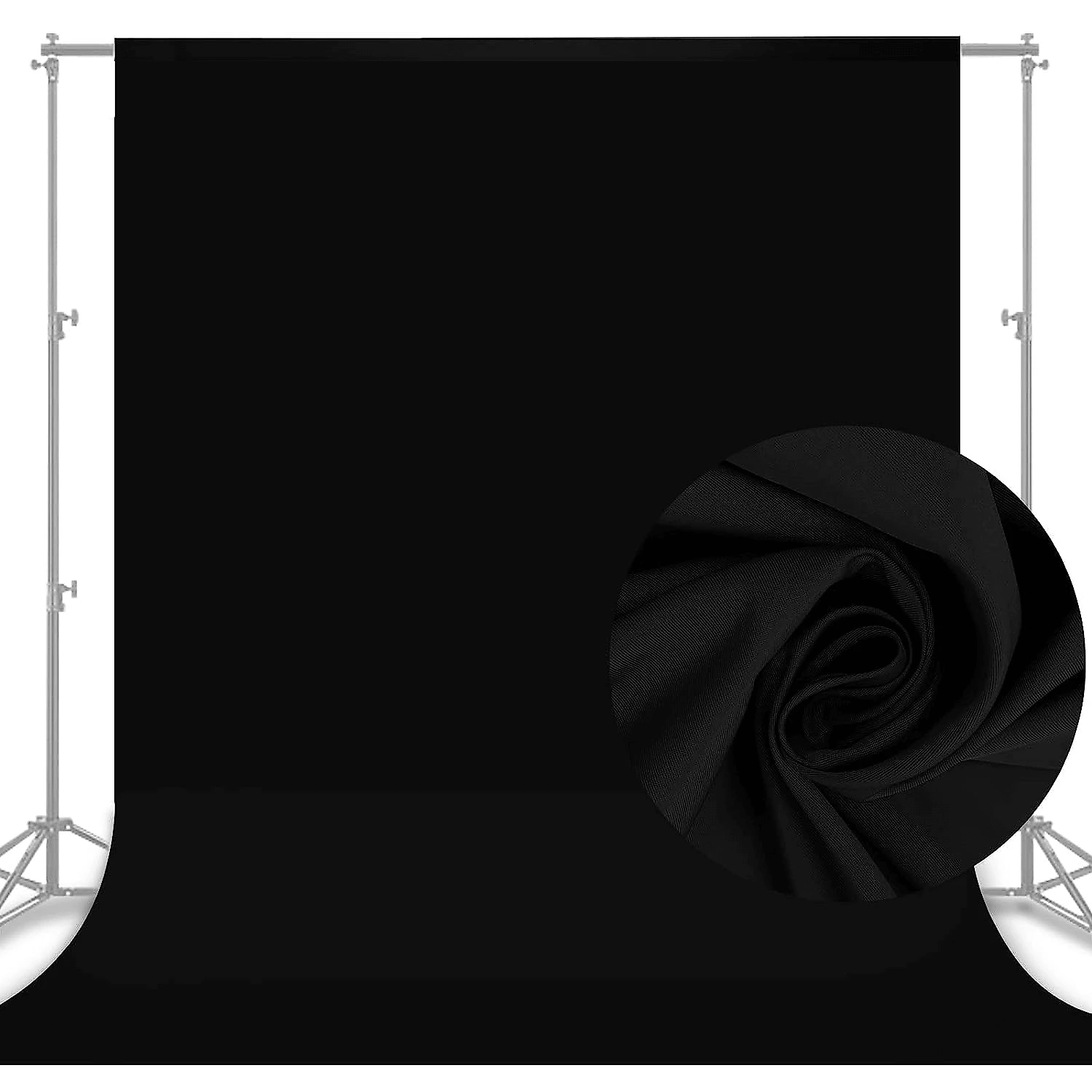Tecido de Fundo Infinito Algodão Preto 3.0x3.6m para Estúdio Fotográfico