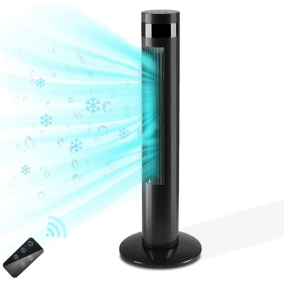 Ventilador de Torre Antarctic Star com 3 Velocidades, Controle Remoto e Tela LED, 110V, Preto