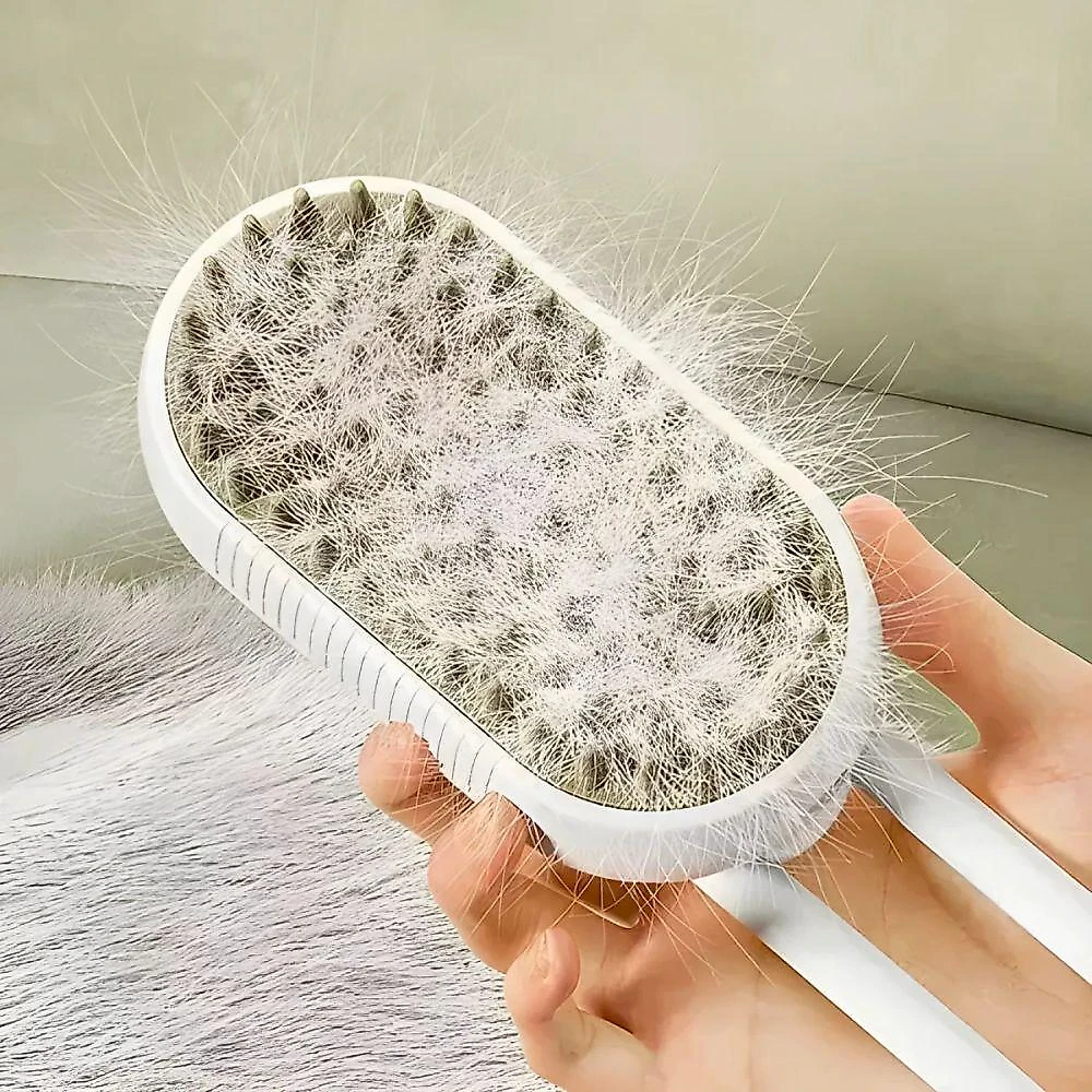 Escova a Vapor para Pets Utimix 3 em 1 Cães e Gatos Massageadora ABS Recarregável