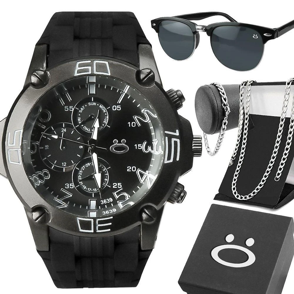 Relogio Aço Preto + Caixa + Oculos Sol Ajustavel Black Piano Qualidade Premium Original Ponteiro