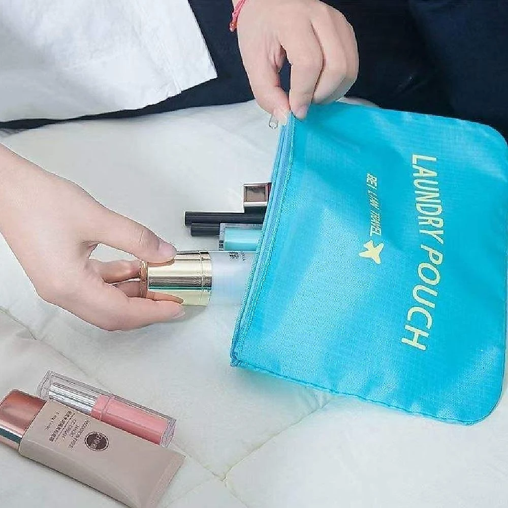 Kit Organizador de Mala Yeet 6 Peças Poliéster com Zíper Azul
