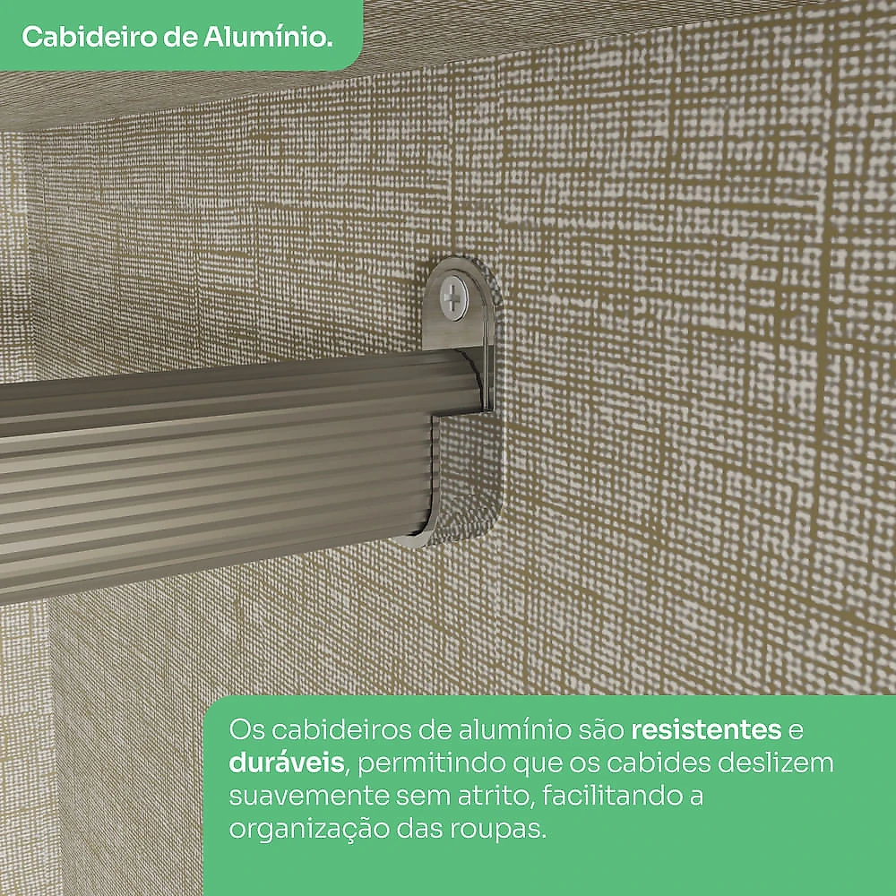 Guarda Roupa Modulado De Canto 5 Portas 3 Gavetas Bellagio Casa 812 Areia HP