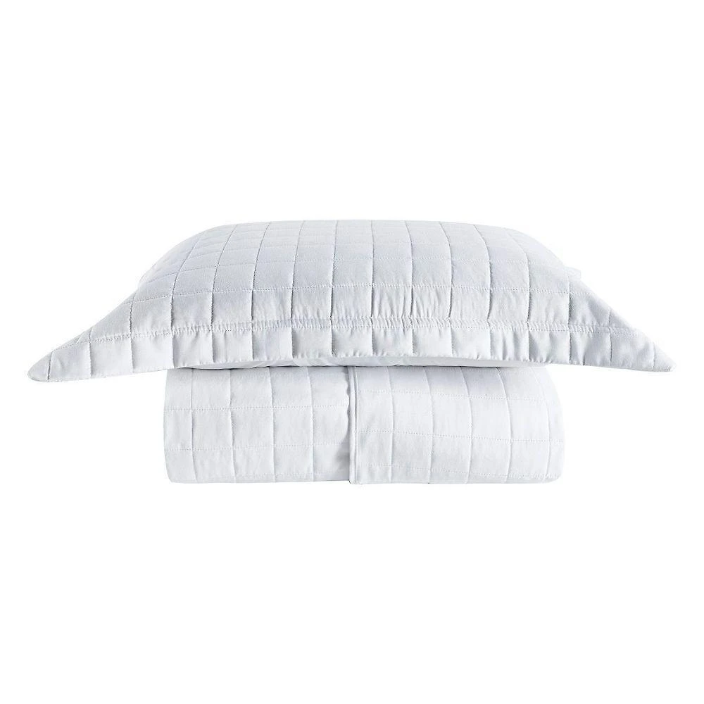 Cobre Leito Matelassê Percal 300 Fios Basic Solteiro 02 Peças 100% Poliéster - Branco