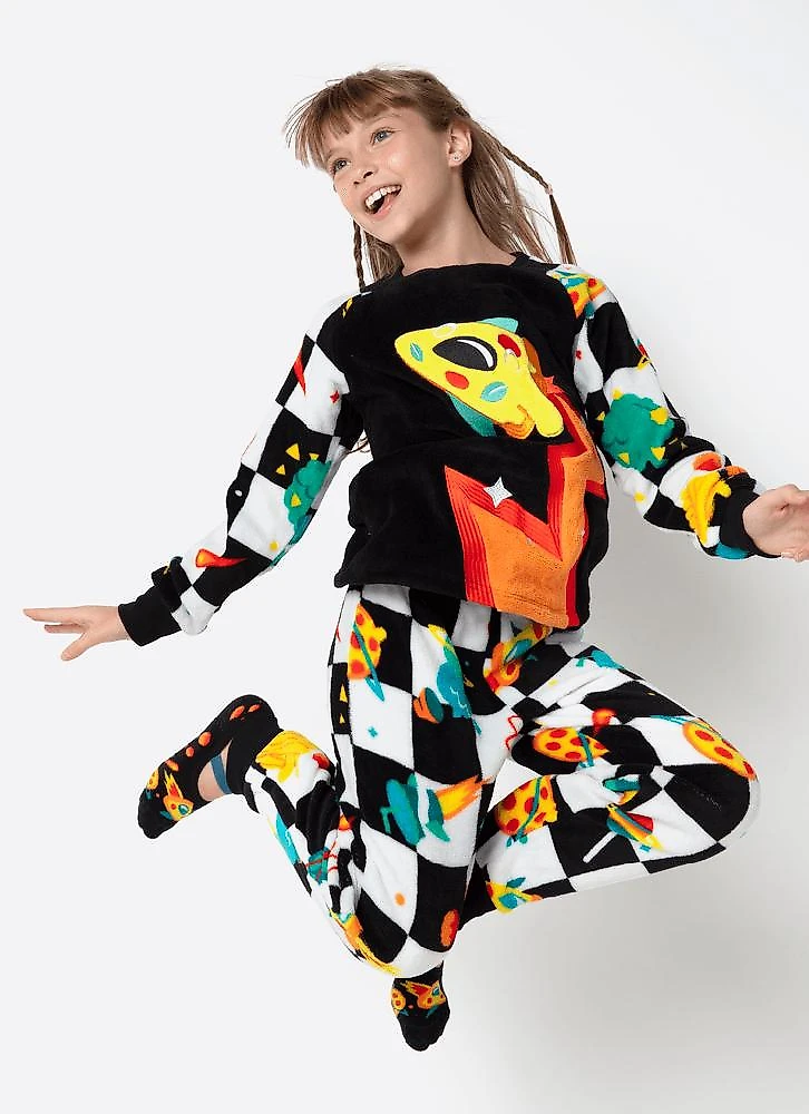 Pijama manga longa soft unissex space food 10