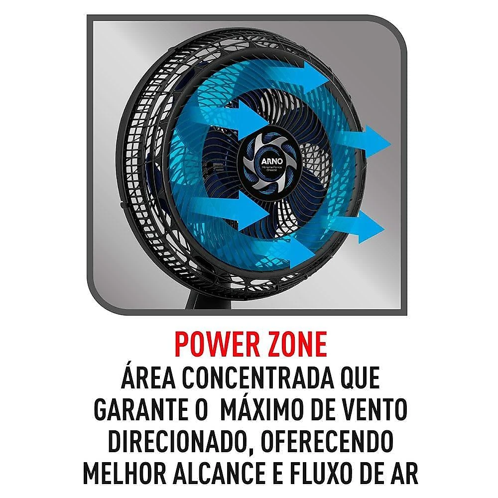 Ventilador de mesa arno xtreme force vb40 40cm 3 velocidades 6 pás preto 220
