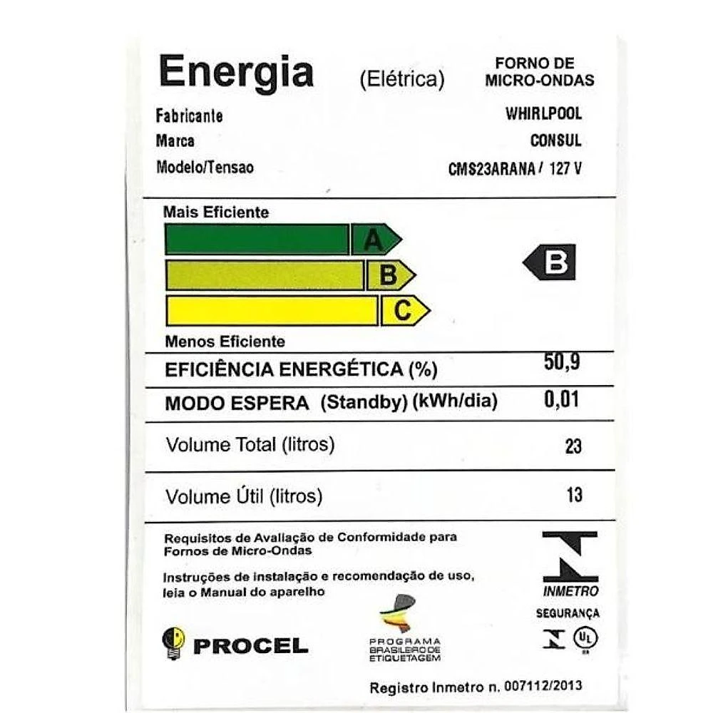 Micro-ondas Consul CMS23AR 23L 10 Níveis Função Marmita Inox e Cinza 110V