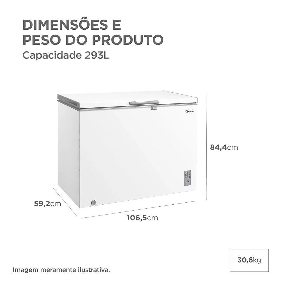 Freezer Midea Horizontal Inverter MDRC411 293 Litros Branco Bivolt