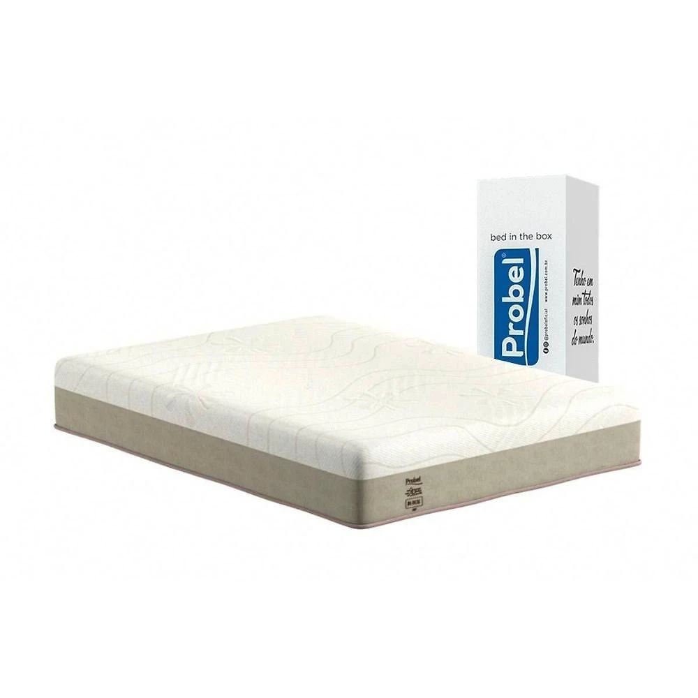 Colchão Casal Espuma D33 Euro Pillow Top 138x188x25CM Bege Probel