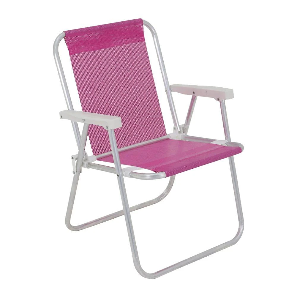 Cadeira bel alta lazy  aluminio sannet rosa