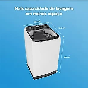 Lavadora de Roupas Midea Wave Agitator 15kg MA512W150A com Timer Digital, Filtro de Fiapos, Função Perfume+ e Sistema Power Mix Dispenser – Branca 110V