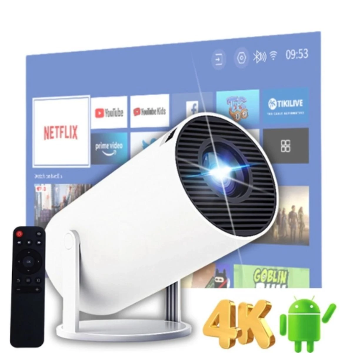 Miniatura Projetor Smart Full Hd 4K Com Resolução 4K Ultra Hd