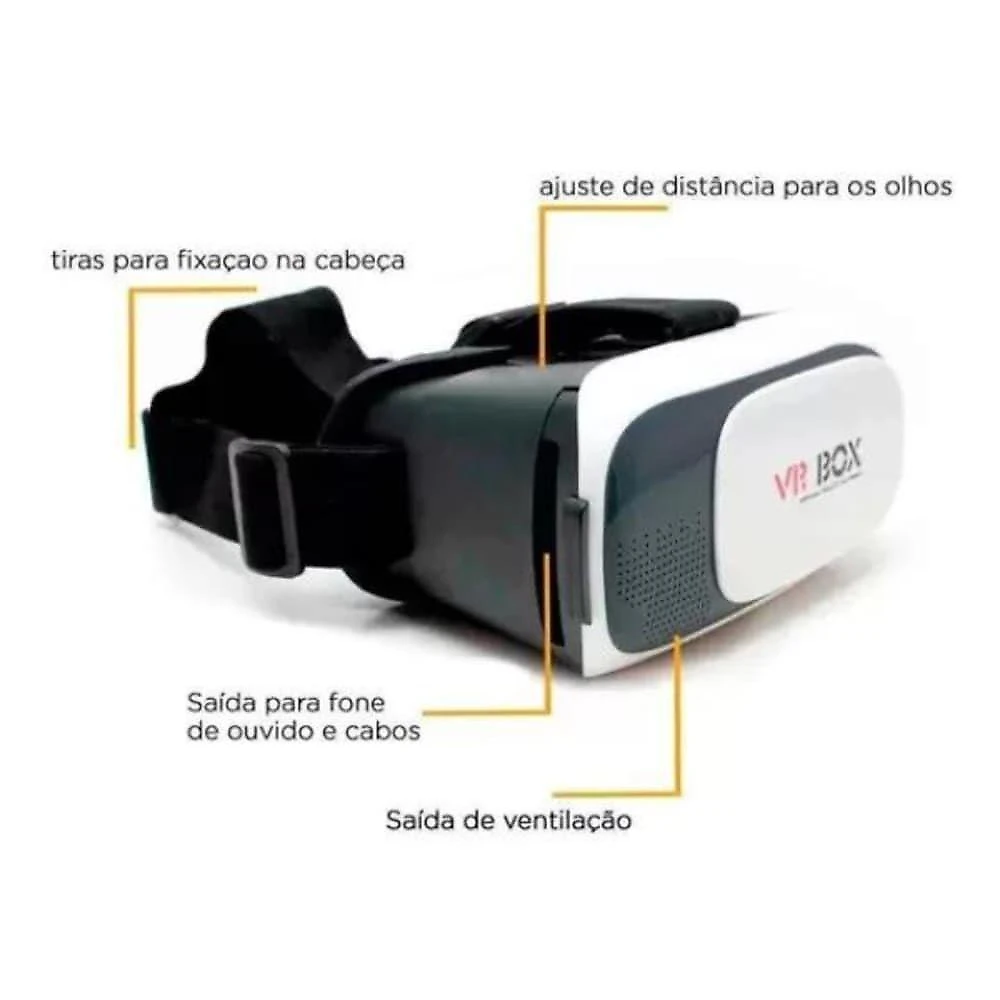 Óculos de Realidade Virtual Utimix Vr Box 2.0 Compatível com Celular Até 6 Polegadas 3D Branco