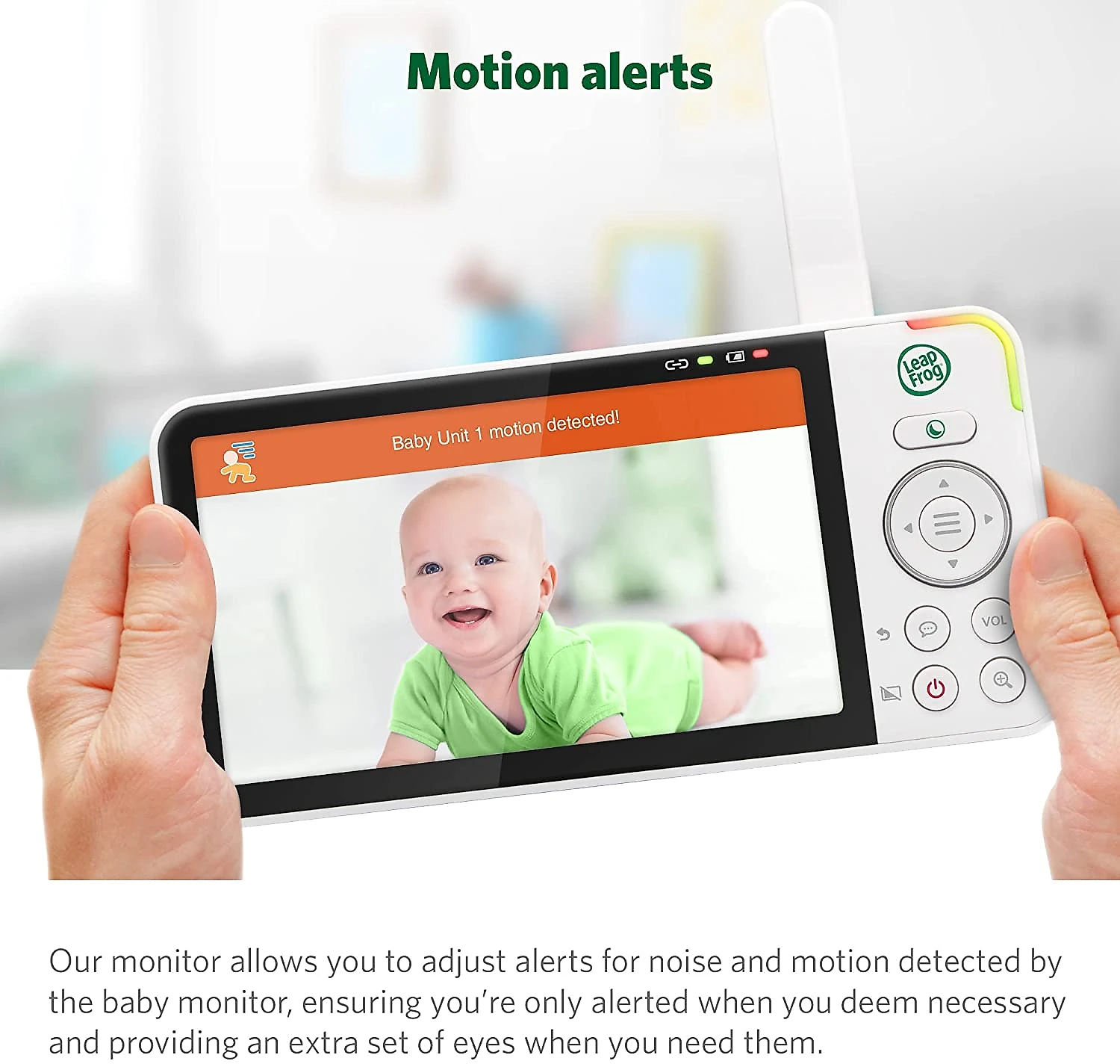 LeapFrog LF915HD Babá Eletrônica Monitor com Câmera de 12cm HD 720p 8X Zoom e Visão Noturna Alcance de 304M