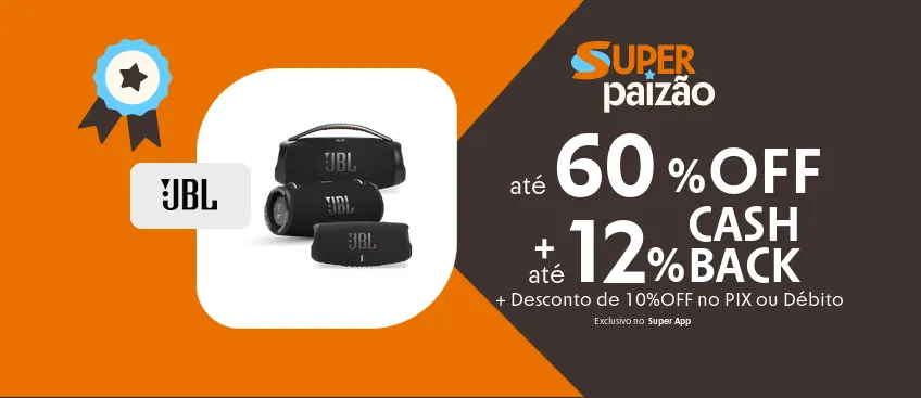 Até 12% de cashback na JBL